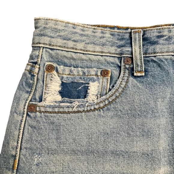 Anthropology Boyish Denim Button Fly Light Blue Jean Shorts Size 27 NWT - Picture 8 of 8